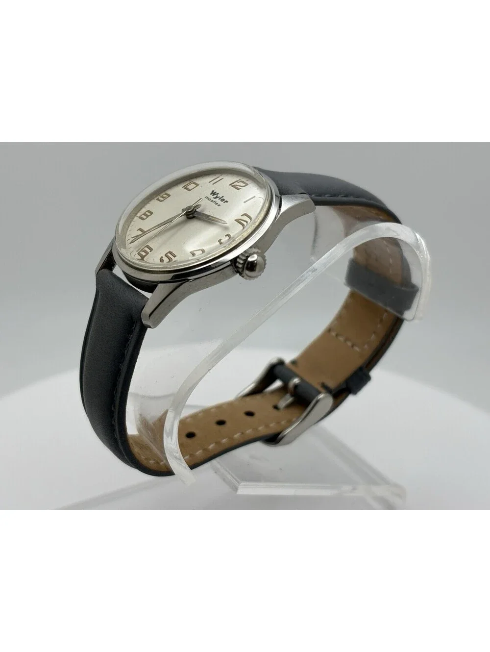 Rare Vintage Wyler Incaflex 1374-1122 Mens Swiss Watch Runs Great Retro